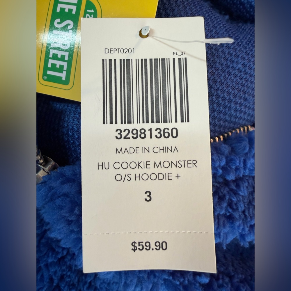 NWT Sesame Street Cookie Monster Sherpa Hoodie - Plus Size 3 (22-24, 3X) - Picture 16 of 16